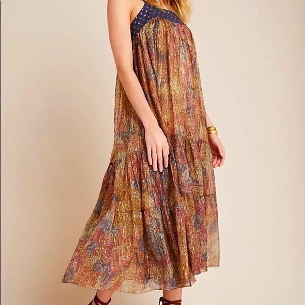 ANTHROPOLOGY RAGA NADINE SHIMMERS MIDI DRESS NEW NWT SMALL & SP